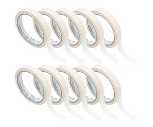 SAFIGLE Lot de 10 Rubans Adhésifs de Masquage Blanc en Papier Crépon 20 Mm X 20 M, Simple Face, Facile à Déchirer, pour Peinture en Aérosol, Bricolage et Décoration Arts et Artisanats