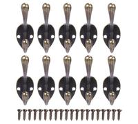 SAFIGLE Lot de 10 Set de Crochets Muraux en Alliage Vintage, Couleur Bronze Vert, Dimensions 55x43 Mm, Crochets de Rangement Mural Robustes pour Manteaux, Vêtements et Accessoires,