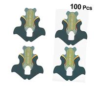 SAFIGLE Lot De 100 Plateaux à Ongles Allongés Vert Fish Tail, Guide Pour Extension D’ongles Cristal, Outils Nail Art Professionnels Et Débutants, Accessoires Salon Et Usage Domestique