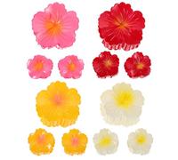 SAFIGLE Lot de 12 barrettes à cheveux en forme d'hibiscus : grandes pinces à cheveux en forme de fleur, style hawaïen, style plumeria, jolies barrettes, accessoires pour coiffures féminines.