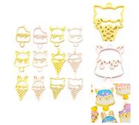 SAFIGLE Lot de 12 Cadres Pendentifs en Alliage Zinc à Lunette Ouverte, Formes Glace et Dessert, pour Création Bijoux Diy, Breloques Charmantes et Personnalisables, Style Style Aléatoire