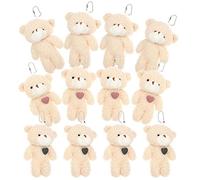 SAFIGLE - Lot de 12 Mini en Peluche - Portes-clés Fantaisie pour Bébés et Enfants - Jouets Kawaii - Miniatures en Coton PP - Idéal pour - Décoration Animalière Tendre et Mignonn