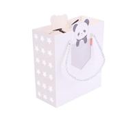 SAFIGLE Lot de 12 Paquet en Papier à Motif Panda Petite Taille 15X14X7 CM Poignées Torsadées Fond Carré Stable Paquet Présents pour Anniversaire Fêtes et Emballage Présent Polyvalent