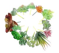 SAFIGLE Lot de 13 Plantes Succulentes Artificielles DIY en PVC Décoration Verte Réaliste Compacte sans Entretien pour Intérieur Salon et Bureau Arrangement Naturel et Solide