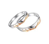 SAFIGLE Lot de 2 Bagues Ouvertes pour Couple en Argenté Sterling 925 Anneaux Ajustables Unisexes Décoration de Doigt Chic pour Anniversaire et Célébration Présent Romantique pour