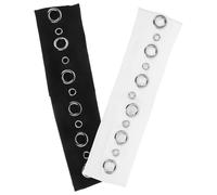 SAFIGLE Lot de 2 Bandeaux Larges Style Punk en Tissu Élastique Ajouré Noir et Blanc, Accessoires Cheveux Vintage pour Concerts et Événements Musicaux