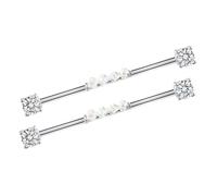 SAFIGLE Lot De 2 Boucles D'Oreilles Industrielles En Acier Titane Longues Boucles D'Oreilles Pour Cartilage Piercing Hélix Bijoux Pour Femmes Et Hommes