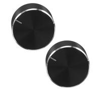 SAFIGLE Lot de 2 Boutons de Commande du Variateur de Lumière en Métal Usiné 6Mm Noir Bouton Rotatif pour Réglage Précis de Luminosité Adapté pour Maison Bureau et Espaces Commerciaux
