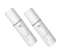 SAFIGLE Lot de 2 Brumisateurs Faciaux à Vapeur pour Femmes Vaporisateur de Beauté Blanc Rechargeable USB Soin Hydratant Instantané Réservoir Grosse Capacité Apaisant pour Peau