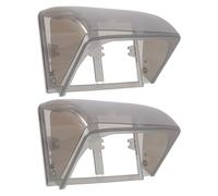 SAFIGLE Lot de 2 Cache-prises Étanches Extérieures en Plastique Noir, Protection Anti-pluie pour Prise Électrique Murale Double, Compatible Coffret Électrique Extérieur, Usage Extérieur