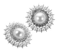 SAFIGLE Lot de 2 Clips Amovibles pour Chaussures de Mariage Blancs avec Fausses Perles Décoration Brillante Élégante pour Talons Accessoires Féminins Polyvalents pour Escarpins et