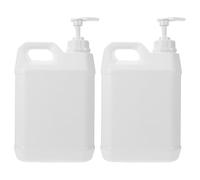 SAFIGLE Lot de 2 Distributeurs de Savonnette à Pompe 2,5l en Plastique Blanc Lait Opaque, Flacons Rechargeables pour Gel, Lotion Liquide et Shampoing, Adaptés Salle de Bain et Usage