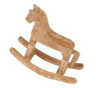SAFIGLE Lot de 2 Figurines Cheval en Bois Sculpté 18x6x18 Cm, Décoration de Bureau Artisanale, Ornement Cheval du Zodiaque Chinois pour Maison, Bureau ou Chambre, Statuette Bois Naturelle