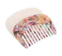 SAFIGLE Lot de 2 Mini Peignes à Cheveux en Acétate d'Acide Acétique Portables et Antistatiques Petit Format Français Semi-Circulaire Dents Larges Couleurs Mermaid et Multicolore pour