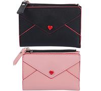 SAFIGLE Lot De 2 Mini Portefeuilles Brodés Love pour Femmes Porte-Cartes Court Porte-Cartes De Crédit Petit Portefeuille Porte-Cartes Le À Porte-Cartes