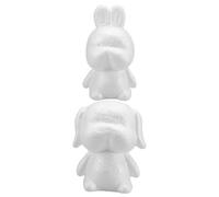 SAFIGLE Lot de 2 Modèles en Polystyrène Blanc de Chiot et Lapin, Léger, pour Décoration de Mariage et Noël, Activités DIY Créatives