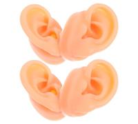 SAFIGLE Lot de 2 paires de modèles d'oreilles en silicone souple - Fausses oreilles gauche et droite flexibles pour la pratique du perçage - Moule réaliste pour présentation de bijoux,