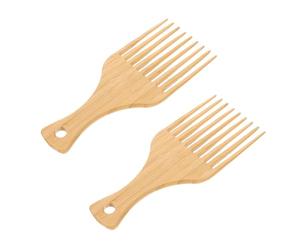 SAFIGLE Lot De 2 Peignes à Huile Pour Hommes, Large Dents En Bambou Naturel, 14 Cm, Démêlant Et Coiffant, Usage Quotidien, Adapté à Tous Types De Cheveux, Solide Et Confortable