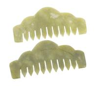 SAFIGLE Lot De 2 Peignes En Jade Outil De Massage Du Cuir Chevelu Pour Soulager Les Méridiens - Peigne Gua Sha En Pierre Pour Le Grattage Du Cuir Chevelu Outil De Massage Facial Pour