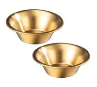 SAFIGLE Lot de 2 Petits Pots à Sauce en Acier Inoxydable Doré, Coupe Sauce Réutilisable Format Small, Adaptés pour Steak et Restauration, Résistants à Haute Température Cuisine et Repas