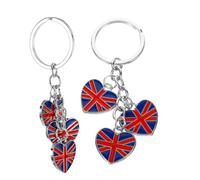 SAFIGLE Lot De 2 Porte-Clés De Voiture Avec Drapeau Britannique Souvenir De Londres Décorations De Fête En Angleterre Porte-Clés Du -Uni Porte-Clés D'Amour Porte-Clés En