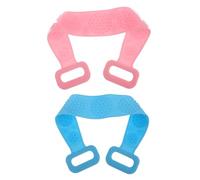 SAFIGLE Lot de 2 Serviettes de Massage Dorsale en Silicone Double Face, Exfoliation Profonde et Nettoyage du Dos, 2 Pièces Longues Bleu et Rose, Outil de Bain Soins Corporels