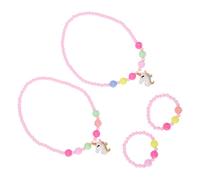 SAFIGLE Lot de 2 Set de Colliers et Bracelets Licorne pour Garçon et Bijoux Fille en Matériau Solide pour Fêtes et Activités Manuelles
