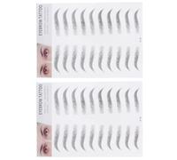 SAFIGLE Lot de 2 Tatouages Temporaires pour Sourcils Effet Relief Noirs Autocollants Faux Sourcils pour Femme et Homme Transfert Facile Clairsemés Aspect Naturel et Rapide à Appliquer