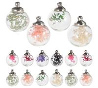 SAFIGLE Lot De 20 Boules Décoratives Fleurs Séchées Multicolores Pour Bricolage Perles Diy Accessoires Bijoux Intérieur Déco Créative Artisanat