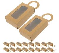 SAFIGLE Lot De 25 Boîtes Porte-bouteilles Vin En Carton Avec Fenêtre Cœur Rouge 9x9x3cm Pour Présents, Rangement Décoratif, Emballage Présent Spécial Fêtes Et Occasions