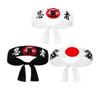 SAFIGLE Lot De 3 Bandeaux De Accessoires De Costume De Karaté De Cuisine D'Entraînement De Fitness De Dragon En Polyester Pour Homme