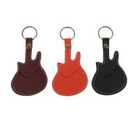 SAFIGLE Lot de 3 Porte-médiators en PU Portable pour Guitare Acoustique, Étui Porte-plectres Multifonction Porte-clés, Rangement Compact pour Médiators, Cartes D’accès et Clés (Noir,