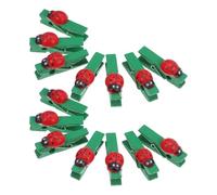 SAFIGLE Lot de 30 Mini Pinces à Linge en Bois Vertes Format Mini Coccinelle pour Photos Porte-Mémos et Loisirs Créatifs Clips Suspendus Pratiques pour Bureau Maison et Décoration