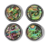 SAFIGLE Lot de 4 Boutons de Volume Tonalité pour Guitare Électrique et Basse Métal Argenté Incrustation Nacre Trous de 2 CM Accessoires de Remplacement pour Réglage Précis en Studio et