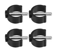 SAFIGLE Lot de 4 Clips de Verrouillage en C Noir pour Béquilles et Cannes, Compatible Tubes 25/28 Mm, Goupilles de Rechange 32 Mm, Accessoires Anti-dérapants pour Tabouret de Toilette