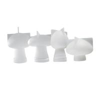 SAFIGLE Lot De 4 Moules En Silicone à Champignons Flexibles Pour Loisirs Créatifs, Bricolage Artistique, Couleur Transparente, Réutilisables, Pour Décoration Maison Et Fête De Noël, Dimension Standard