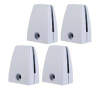 SAFIGLE Lot de 4 Pinces de Séparation en Alliage D'aluminium, Support de Cloison de Bureau pour Épaisseur 4-20 Mm, Finition Blanc Brillant, Fixation Stable pour Panneaux D'intimité
