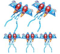 SAFIGLE Lot de 5 Ballons Gonflables en Aluminium D’Ailes de Fusée Bleu Décoration de Fête Garçon et Filles Accessoires Photo Légers et Festifs pour Anniversaire et Événement Ballon à