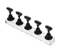 SAFIGLE Lot de 5 Supports à Ongles en Plastique Noir Multifonctionnels Résistants la Déformation pour Nail Art, pour Artistes Professionnels et Amateurs