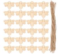 SAFIGLE Lot de 50 Disques Bois Soi-Même d'Abeille, Kit Peinture Cordes Chanvre, pour Activités Créatives et Décoration Garçon et Filles en Maternelle