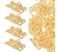 SAFIGLE Lot de 50 Pendentifs 2026 en Alliage Métallique Doré Taille Moyenne Accessoires pour Création de Bijoux DIY Breloques Porte-Clés et Bracelets pour Décoration Remise de Diplôme