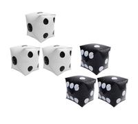 SAFIGLE Lot de 6 Ballons en Aluminium Forme Dés, Grands 24 Pouces, Blanc et Noir, Accessoires Décoratifs pour Fête, Soirées Jeux et Anniversaires, Décorations Événementielles