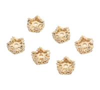 SAFIGLE Lot de 6 Breloques Couronne en Alliage Petit Format Perles d'Espacement Zircon Cubique 14K Plaqué Or pour Création Bijoux DIY Bracelets Colliers Loisirs Créatifs