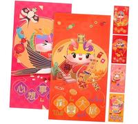 SAFIGLE Lot De 6 Enveloppes Rouges Pour Le Festival Pochettes Transparentes Pour L'Argent Liquide Pochette Pour Le Festival Du Printemps