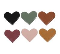 SAFIGLE Lot de 6 Marque-Pages en Cuir Rétro de Cœur Mini Protecteurs de Coins de Page Portables 6 Couleurs Assorties Marque-Pages pour Femmes Papeterie Étudiante Protection d'Angle