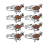 SAFIGLE Lot de 8 bagues d'humeur à couleurs changeantes, ajustables, à motifs d'animaux, accessoires de déguisement et bijoux pour adolescents - Cadeau de Noël ou de fêtes
