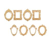 SAFIGLE Lot de 8 Mini Cadres Photo Vintage en Résine Dorée Cadres Photo Miniature pour Décoration Scrapbooking et DIY pour Bijoux et Objets Artisanaux Décoration Intérieure