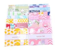 SAFIGLE Lot de 8 Pièces Patch en Tissu Rayé en Coton 100% Pur Taille 20X25 CM Assortiment DIY pour Patchwork et Loisirs Créatifs Accessoire Textile Artisanal Adapté Couture et