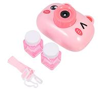 SAFIGLE Machine À Caméra À Bulles Cochon Mignon Automatique Souffleur De Bulles Jouets pour Enfants Fabricant De Bulles Portable avec des Solutions À Bulles pour Les De Fête