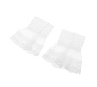SAFIGLE Manchettes En Dentelle Plissée, Fausses Poignets Pour Blouse Ou Chemise Unie, 12x11x0.5cm, Accessoires Féminins Pour Cours D'histoire Et Tenues Historiques